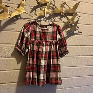 Hanna Andersson plaid holiday flannel girls dress